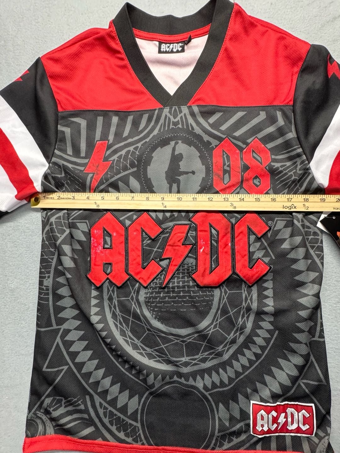 AC/DC Graphic Mesh Soccer Jersey New With Tags 8