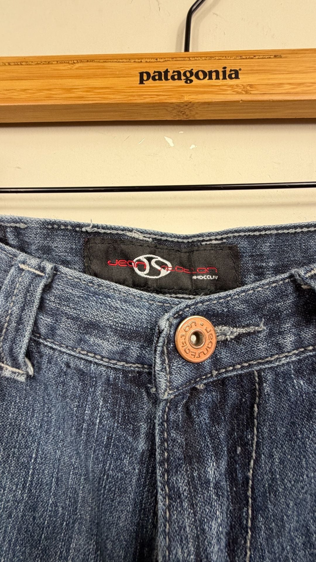 Jean Station Denim Shorts Size 38 Y2K Embroidered Pockets 4