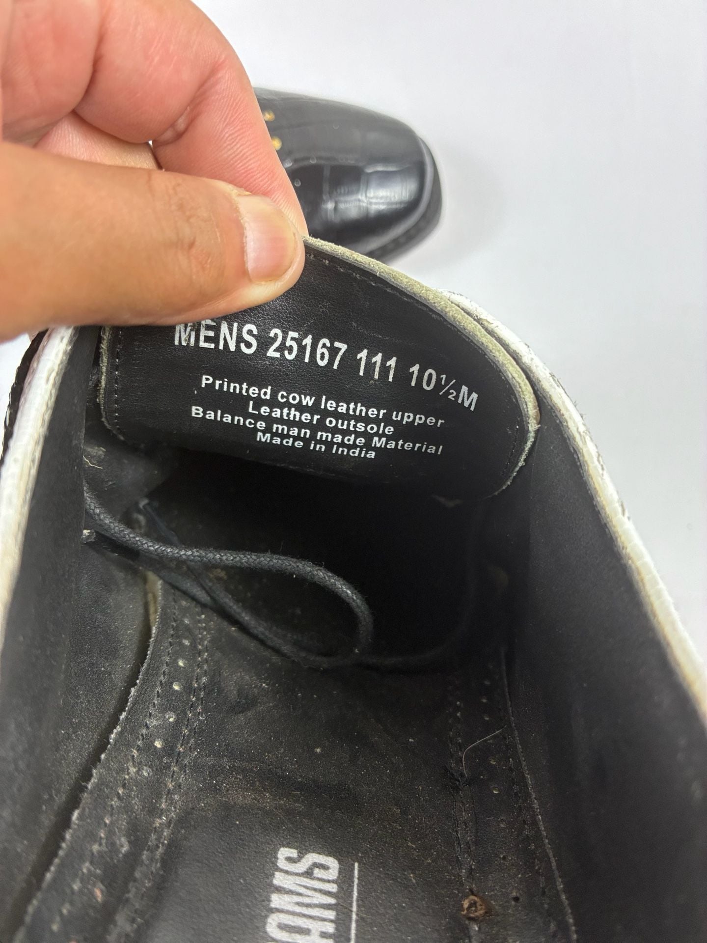 Stacy Adams 25167 Oxford Size 10.5M Black White Leather Wingtip Shoes 7