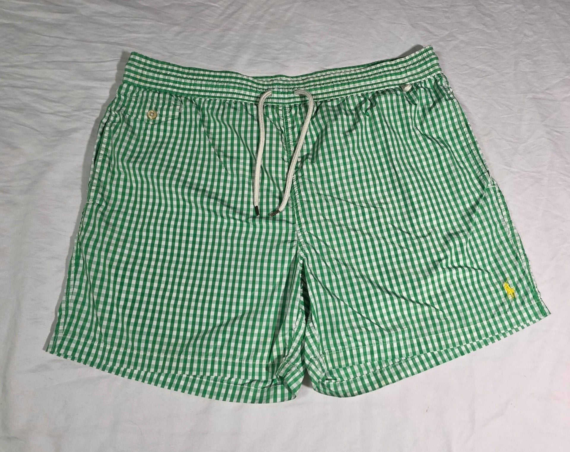 Polo Ralph Lauren Swim Trunks Size XL Green Gingham 2