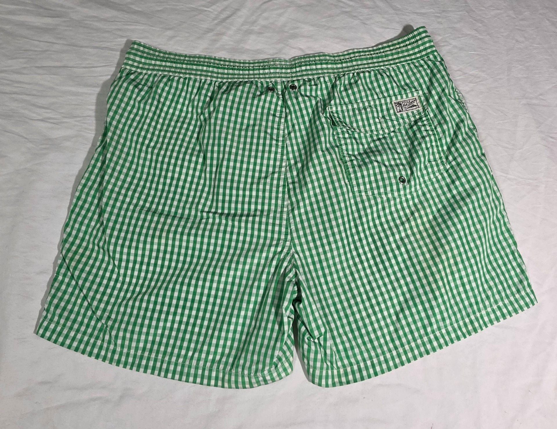 Polo Ralph Lauren Swim Trunks Size XL Green Gingham 3