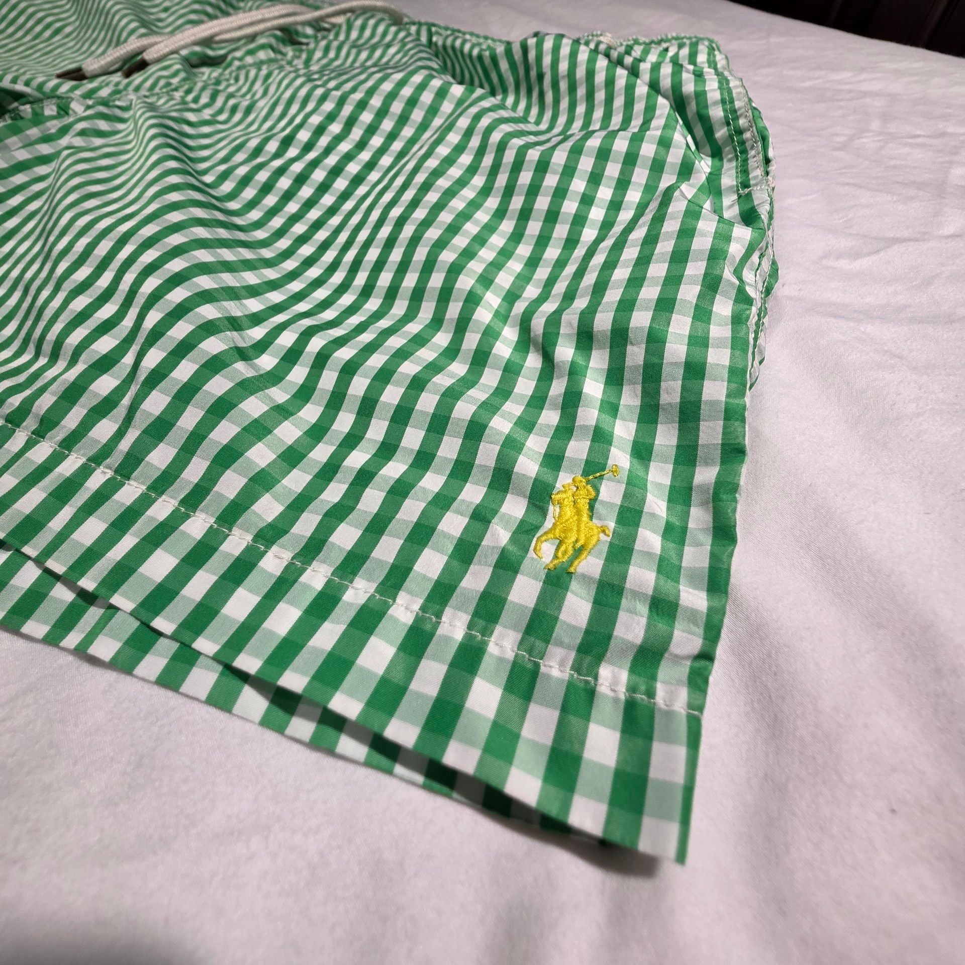 Polo Ralph Lauren Swim Trunks Size XL Green Gingham 4