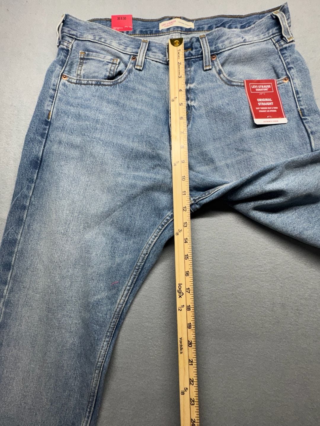 Levi Strauss Signature Original Straight Jeans Size 30x30 Wash 7