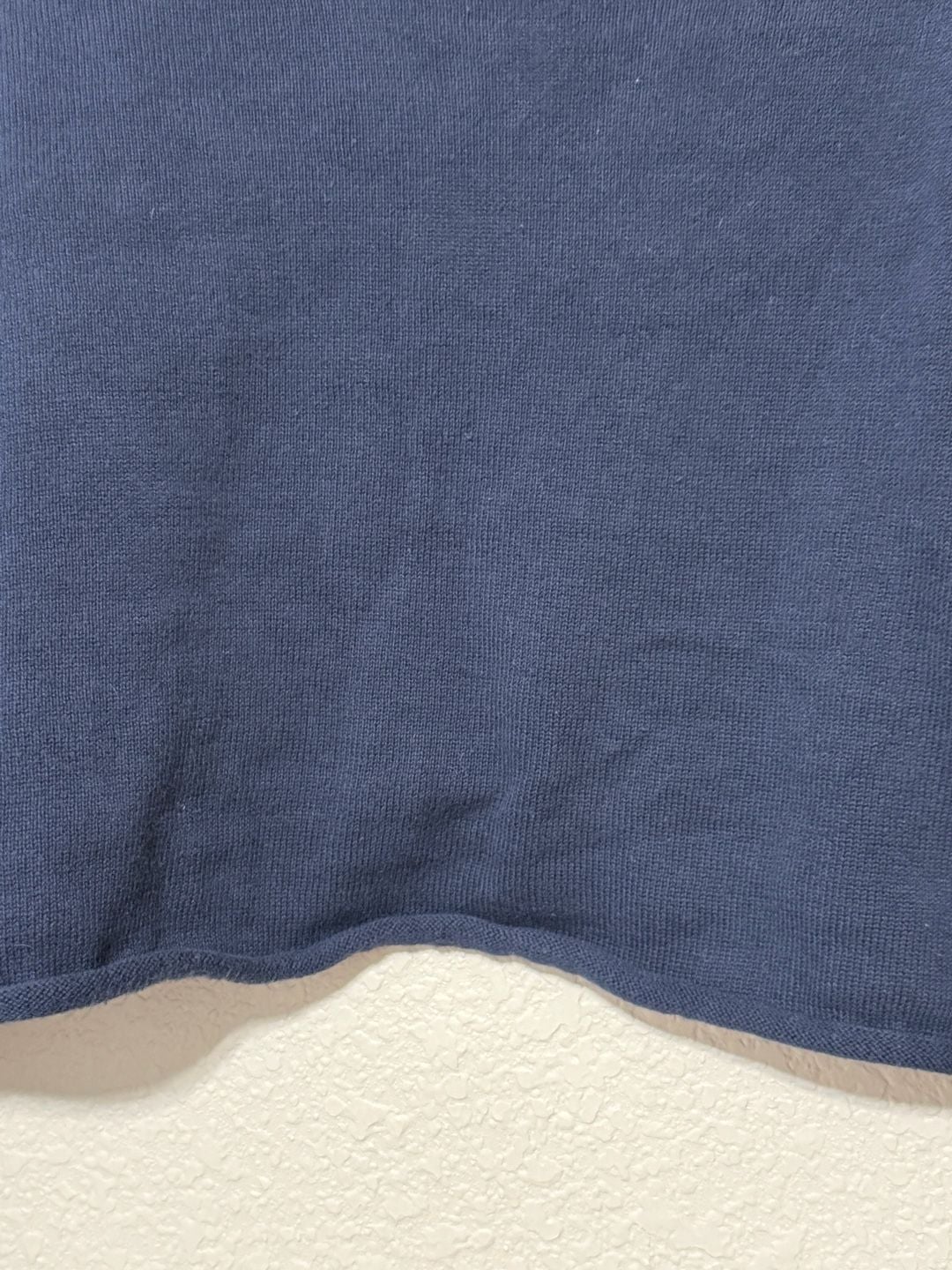 John Galt California Navy Crop Sweater One Size Blue Cotton Knit Scoop Neck 6