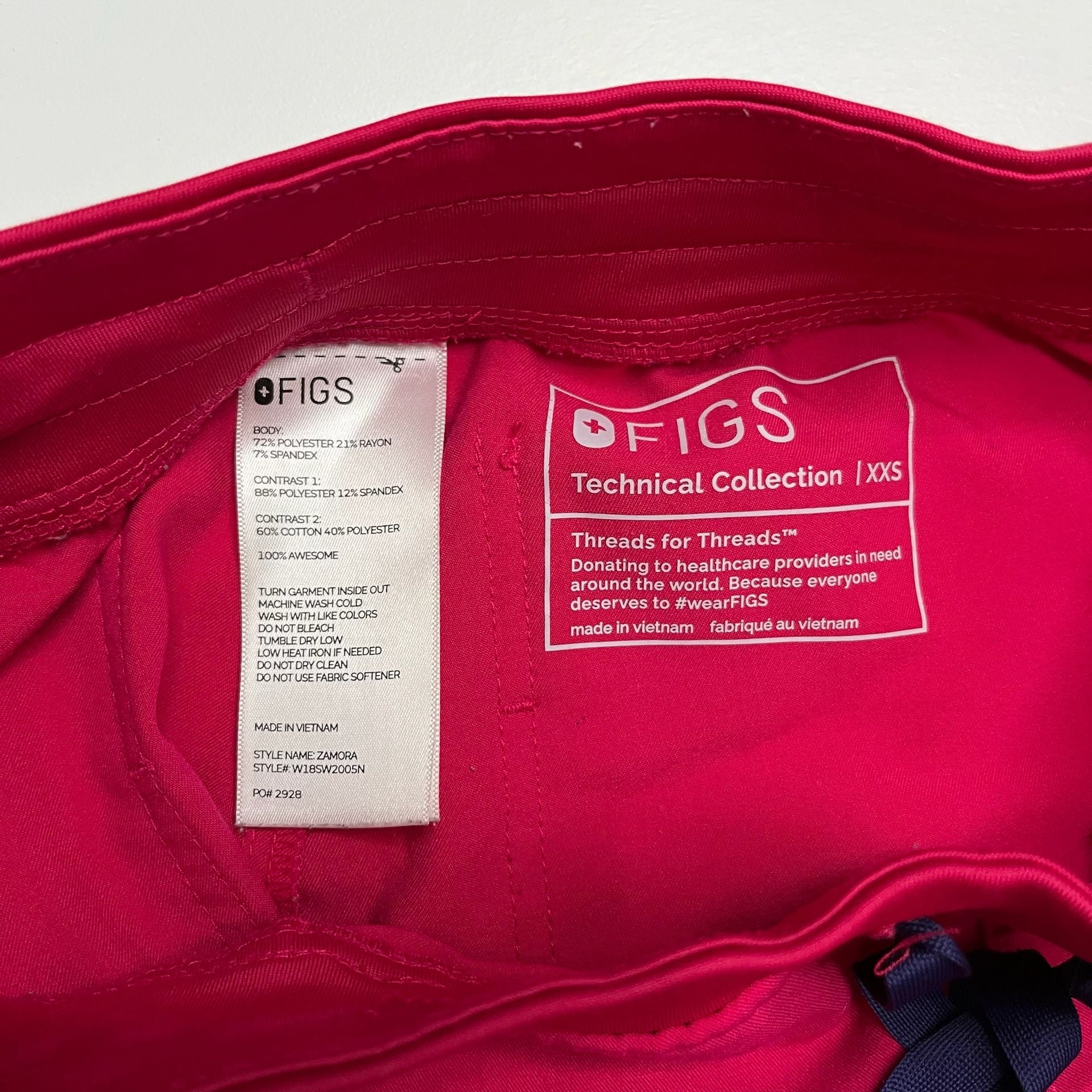 FIGS Ultra Rose Scrub SET Size XXS Catarina Top Zamora Jogger Pants Technical 7