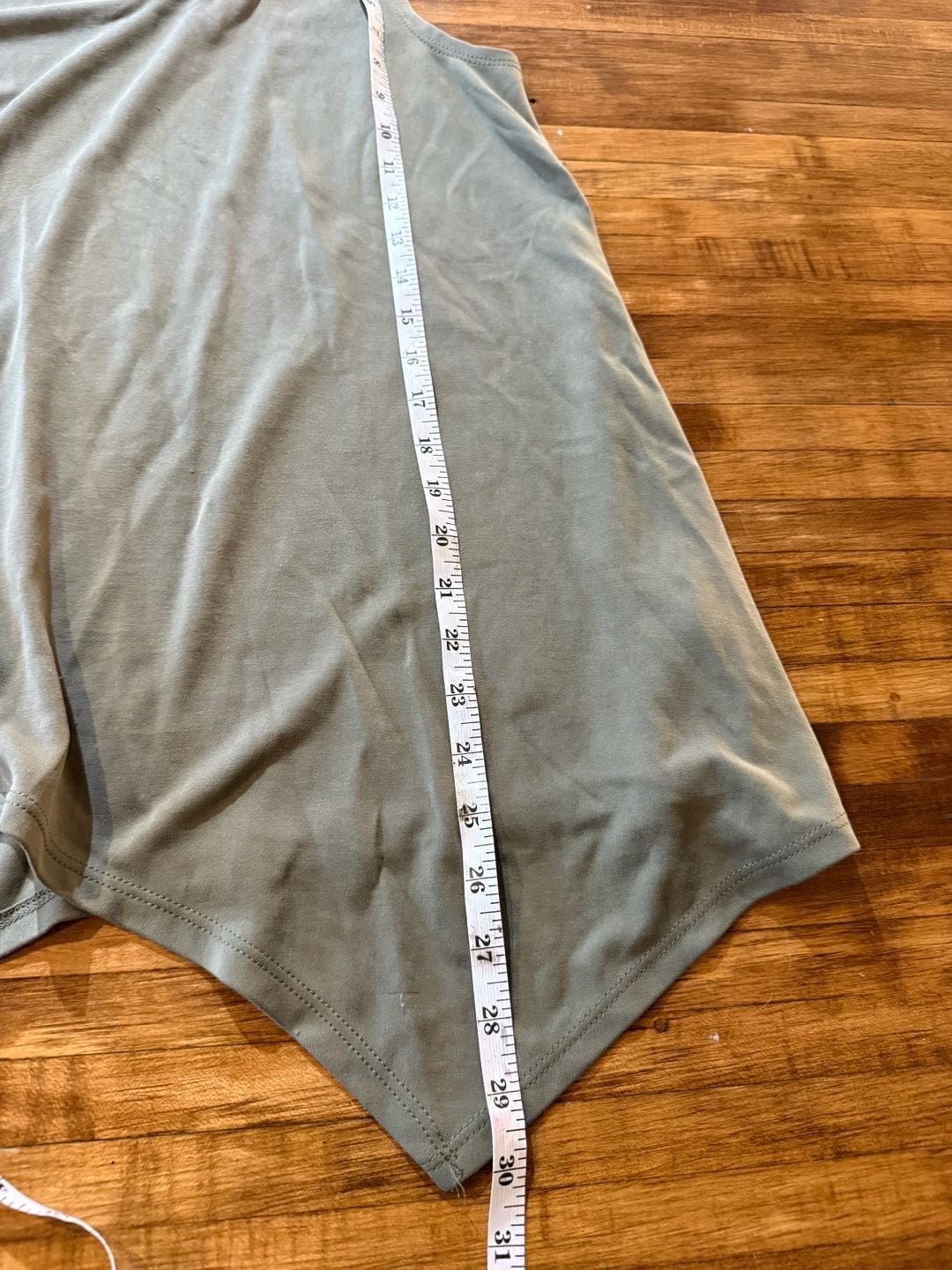 Cupio Tank Top Size M Green Asymmetrical Hanky Hem (b1) 6