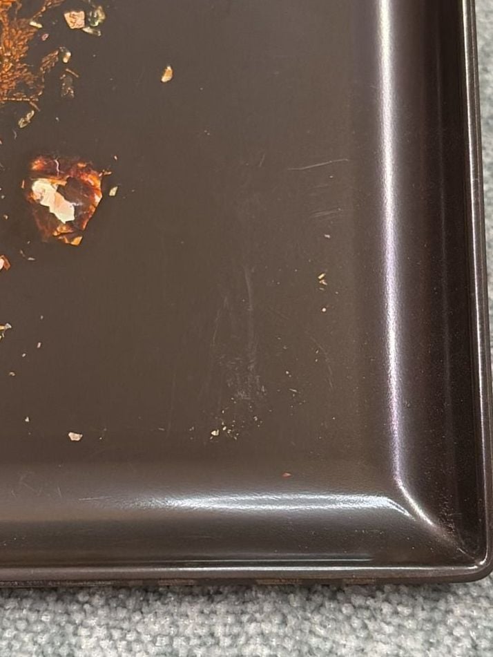 Couroc Serving Tray Size 12.5x8.5 Black Goldfish Fish Inlaid Design 10