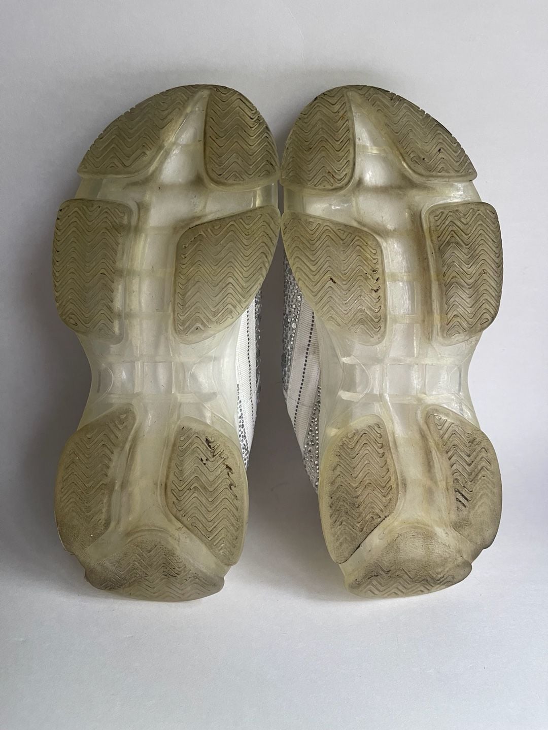 Steve Madden Maxima-R Rhinestone Chunky Sneakers White 10