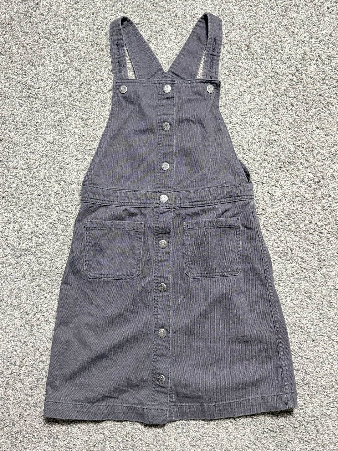 Old Navy Twill Pinafore Jumper Dress Size XL (12) Charcoal Gray 2