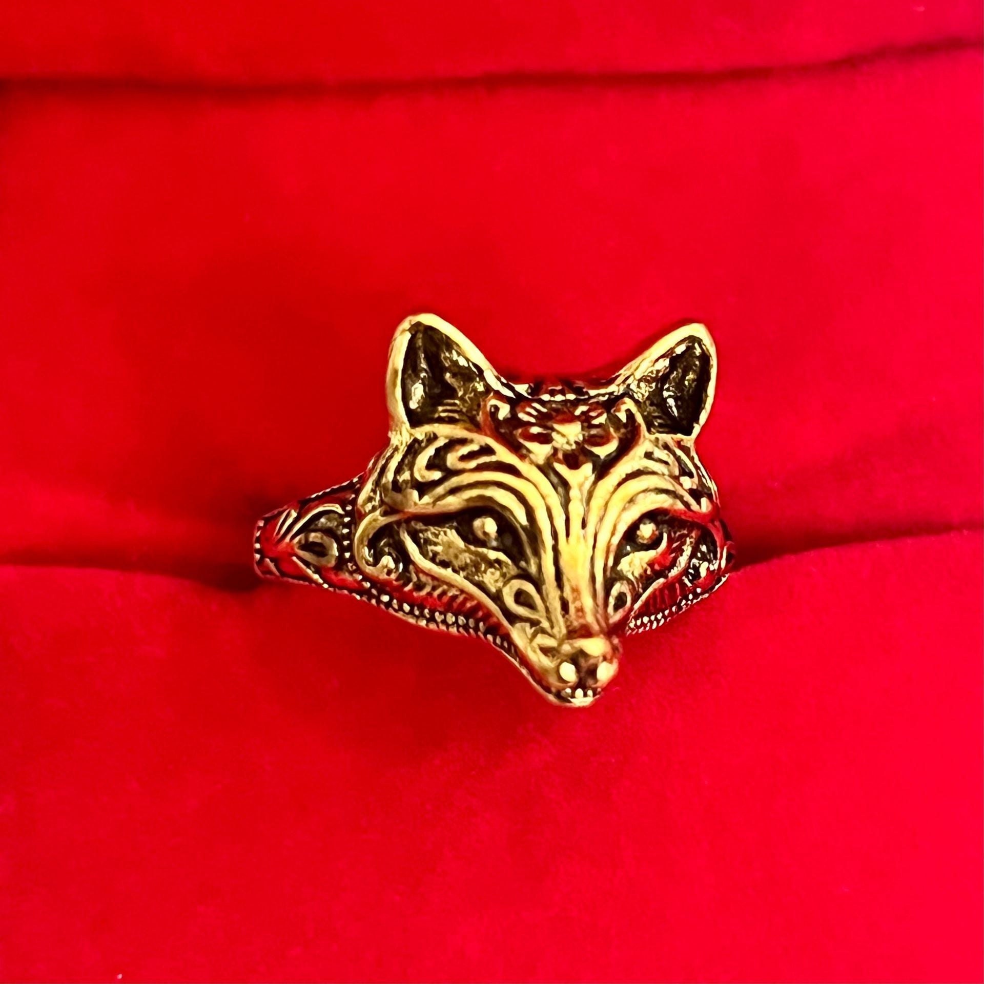 Burberry Prorsum Gold Fox Ring Size 6 2