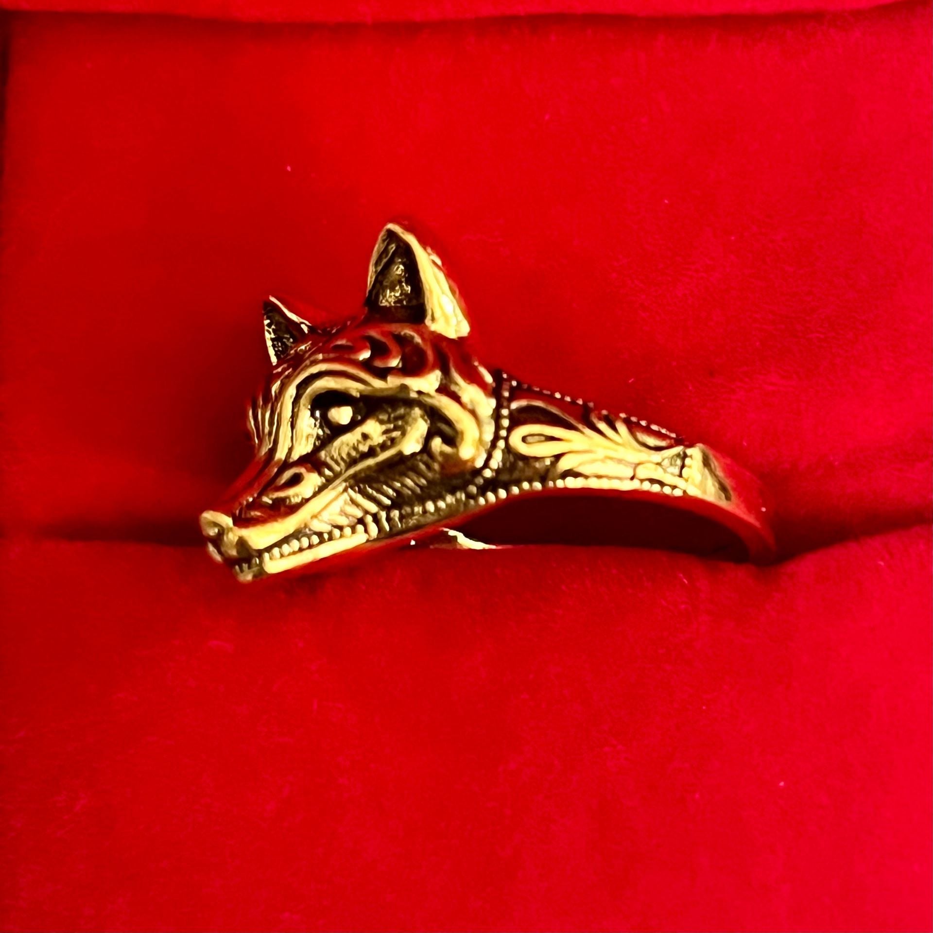 Burberry Prorsum Gold Fox Ring Size 6 4