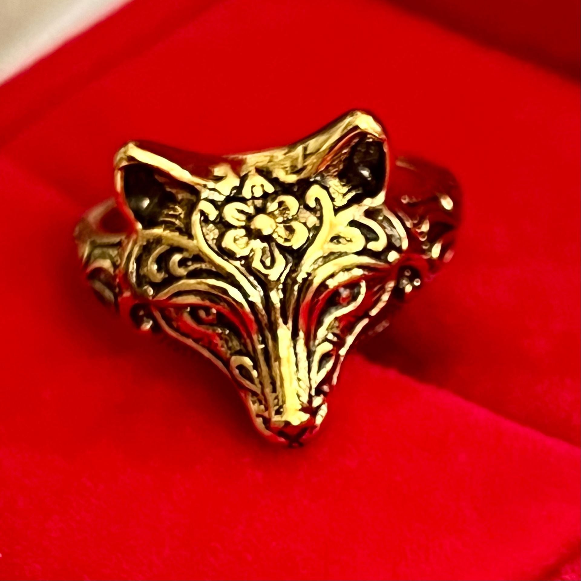 Burberry Prorsum Gold Fox Ring Size 6 5