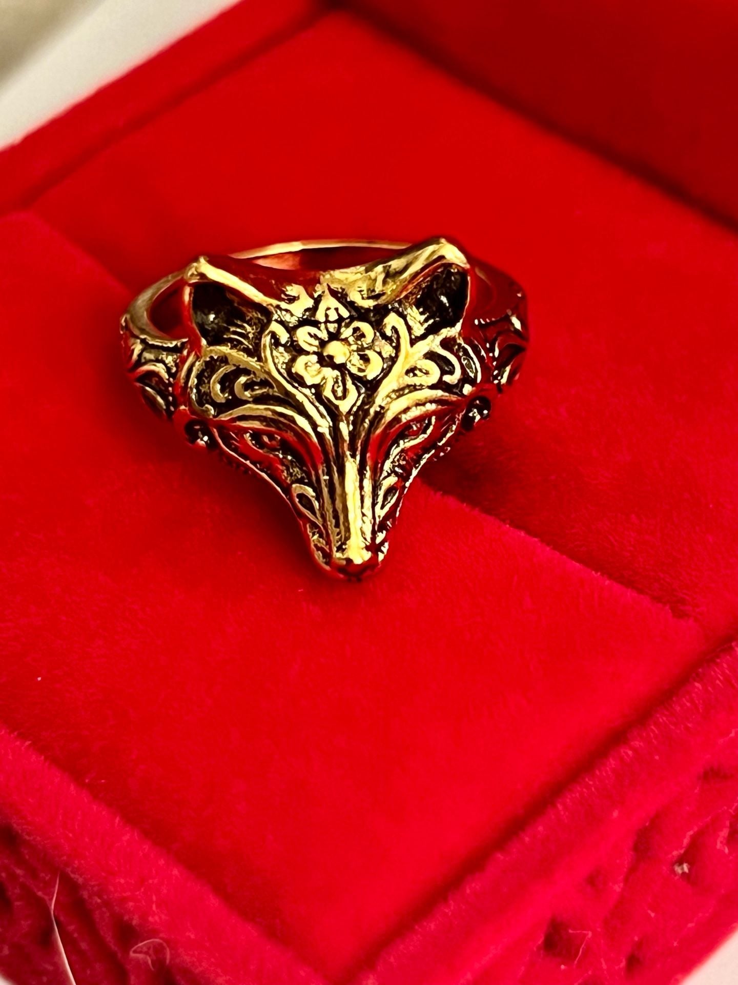 Burberry Prorsum Gold Fox Ring Size 6 6