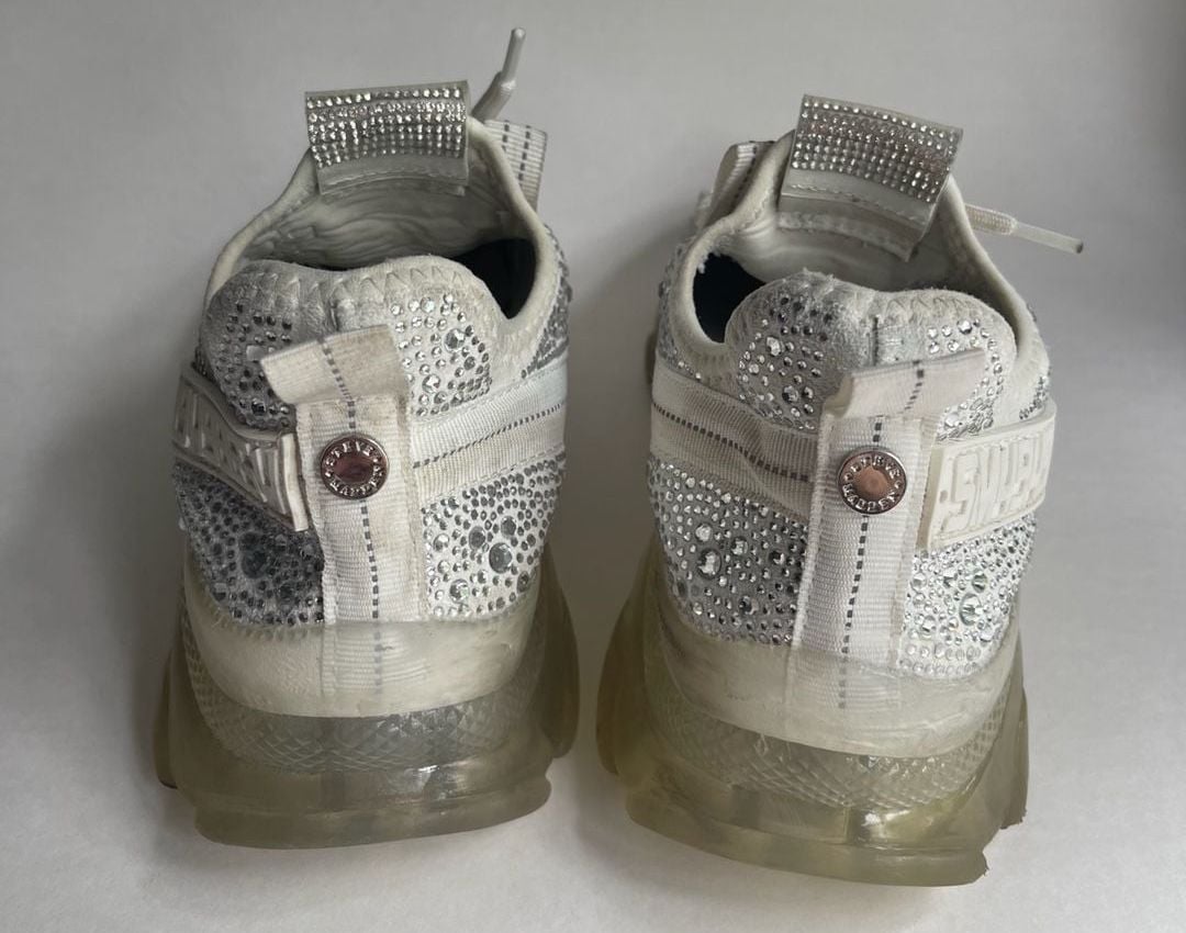 Steve Madden Maxima-R Rhinestone Chunky Sneakers White 5