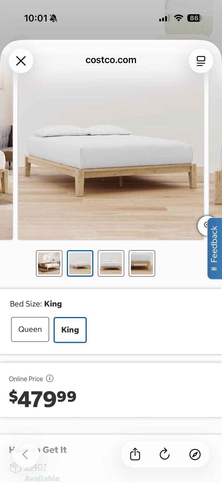 Resident Bamboo Bed Frame King Platform Natural Finish 4