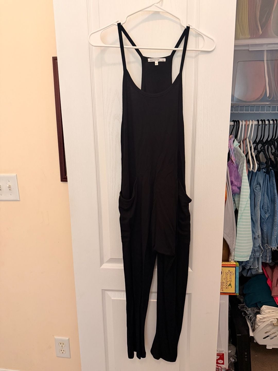 Antistar Black Racerback Jumpsuit Size XS Drop Crotch Pockets 2