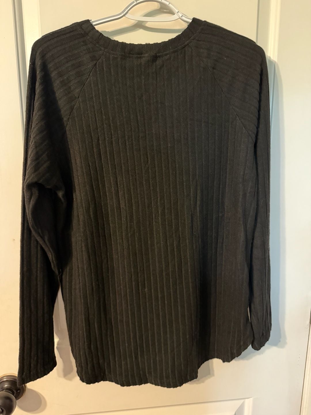 Unbranded Ribbed Pullover Sweater Size M Black Long Sleeve Crewneck 4