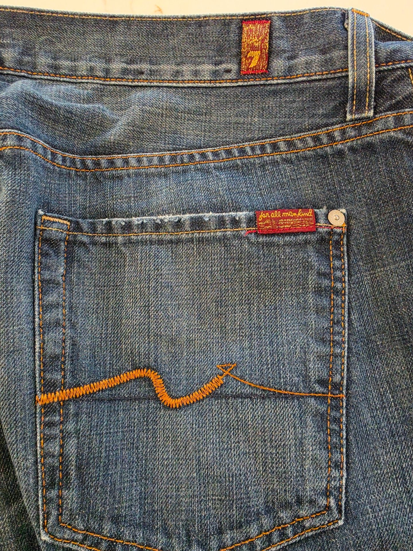 7 For All Mankind Bootcut Jeans 36x33 Blue Denim 6