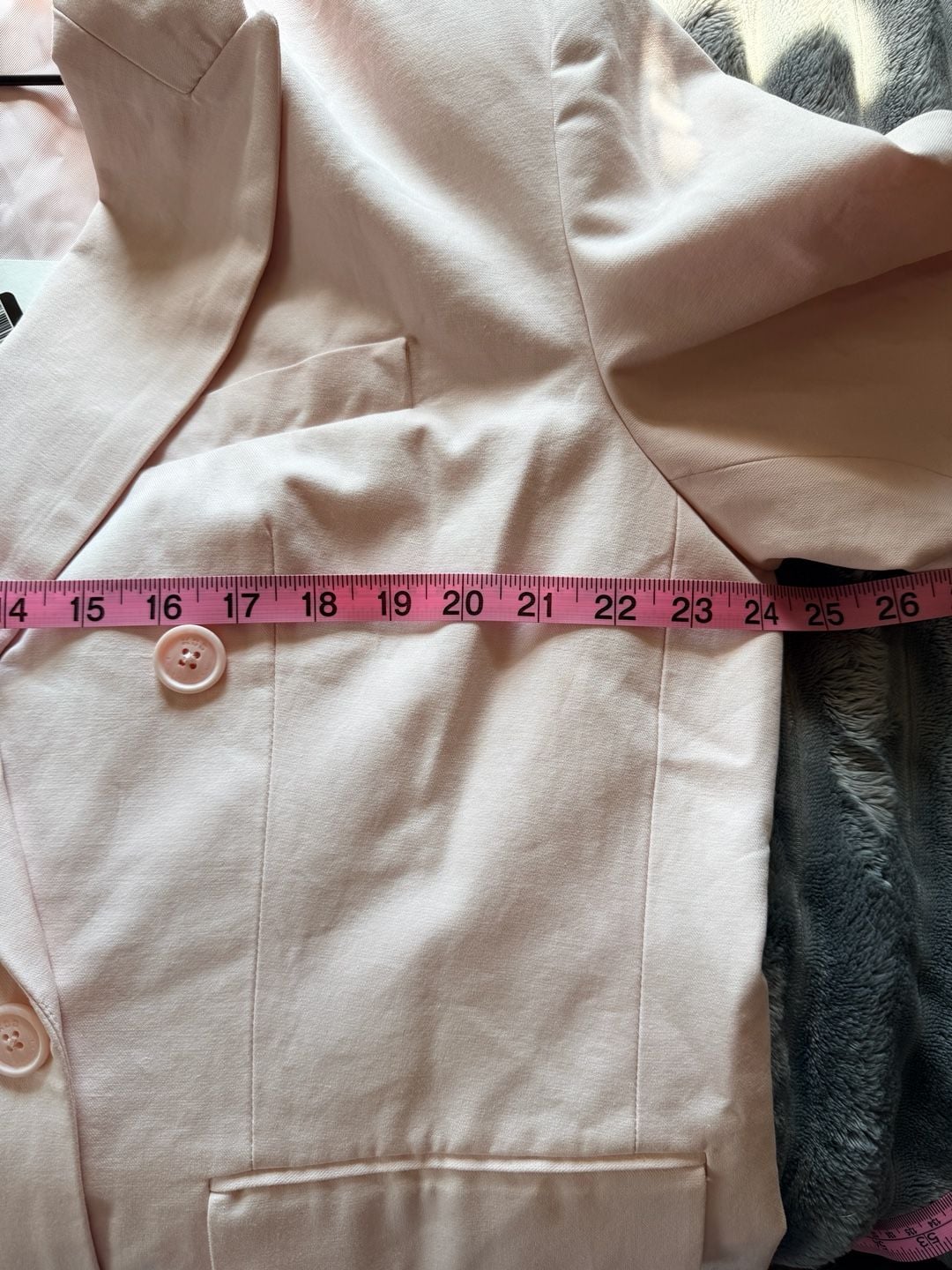 KBB by Kahlana Women’s Double Breasted Blazer Size L Pink Cotton Linen NWT 5