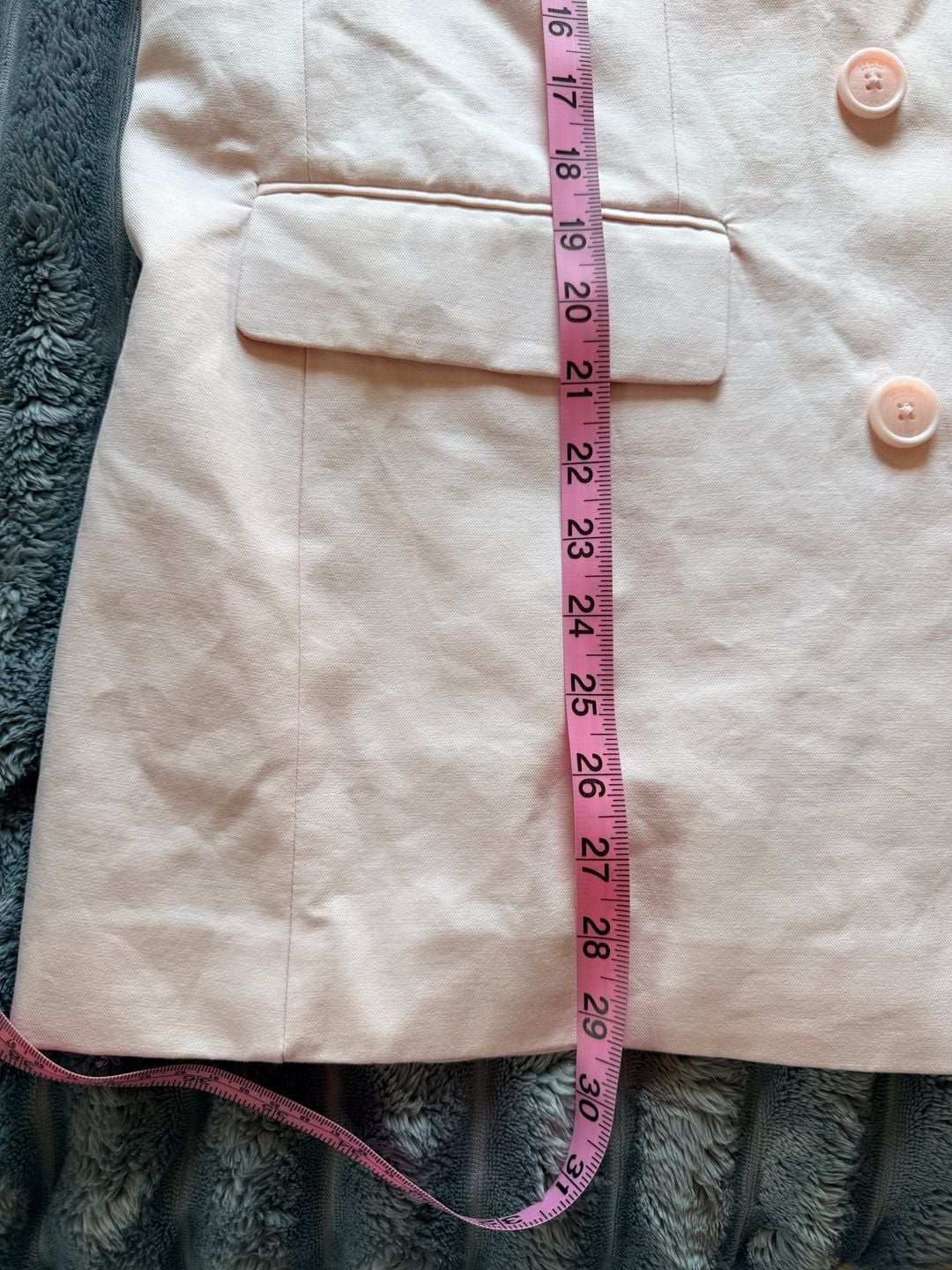 KBB by Kahlana Women’s Double Breasted Blazer Size L Pink Cotton Linen NWT 6