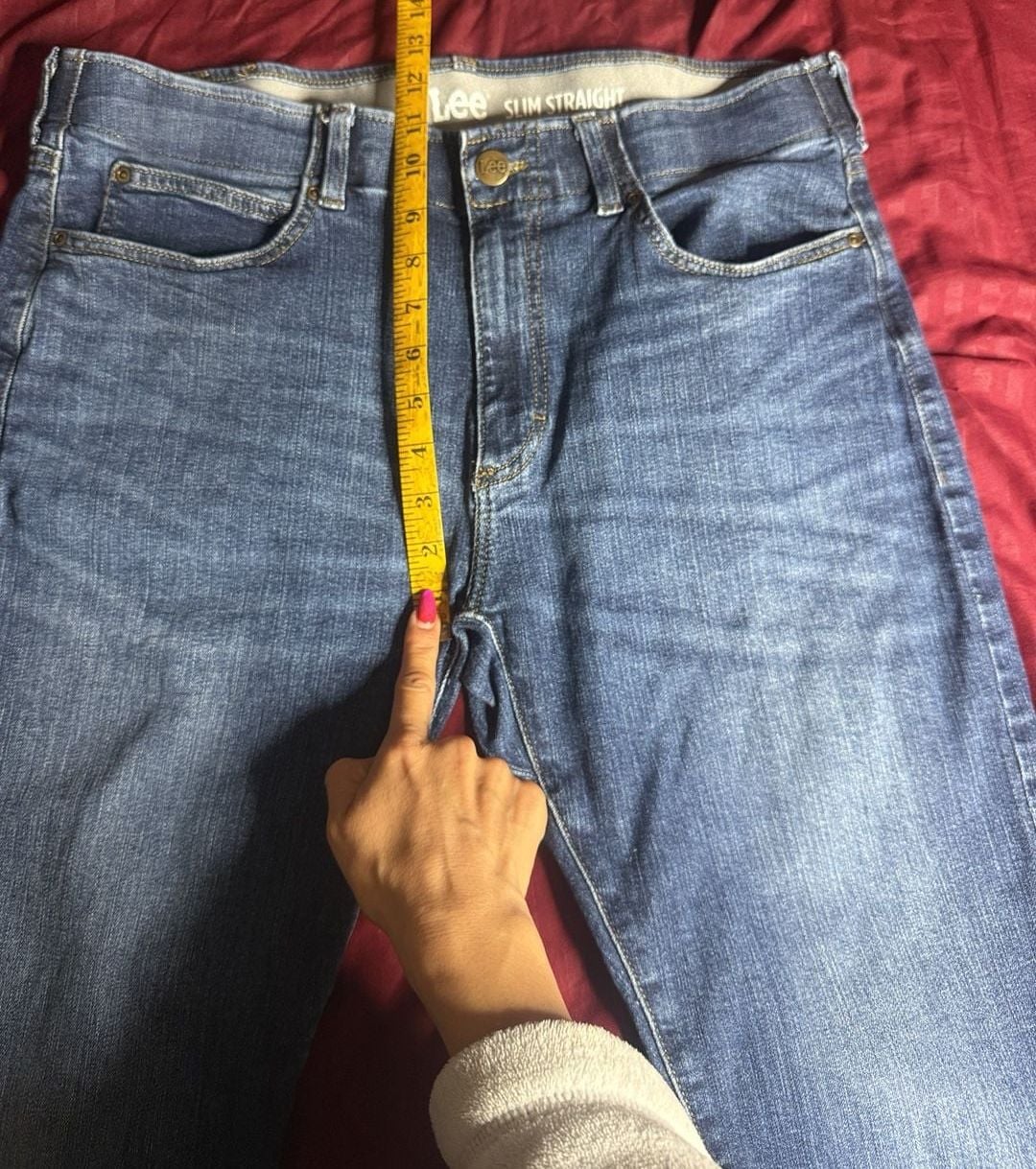 Lee Slim Straight Jeans Size 36/32 Blue Denim 3