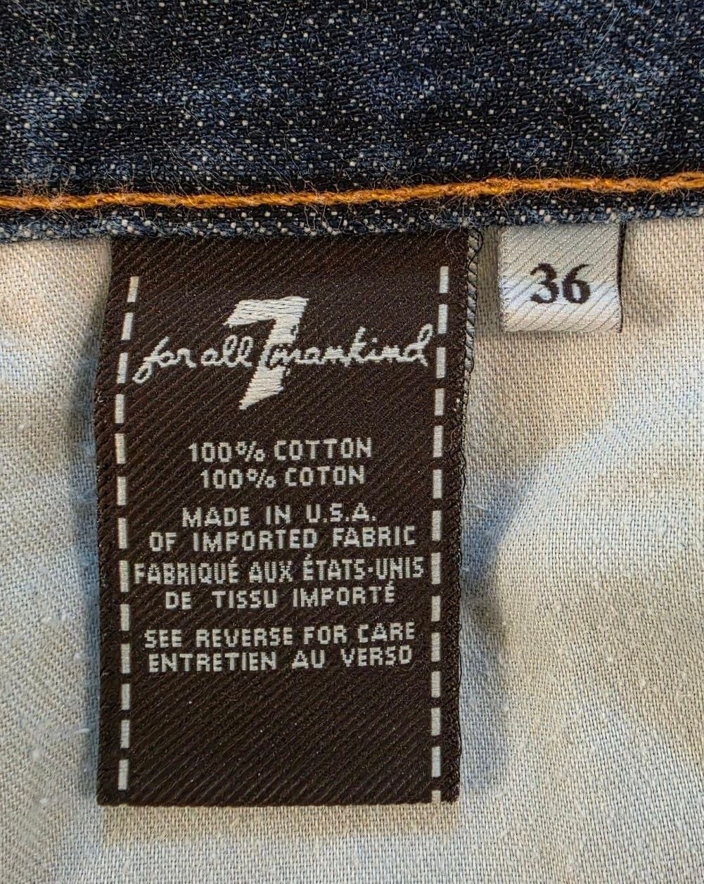 7 For All Mankind Bootcut Jeans 36x33 Blue Denim 5