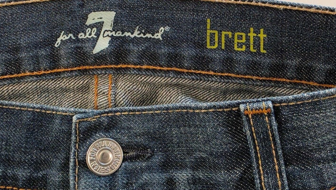 7 For All Mankind Bootcut Jeans 36x33 Blue Denim 4
