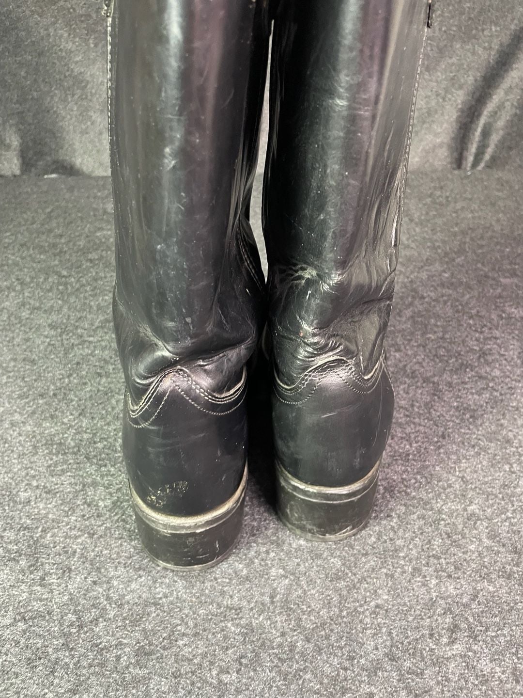 Acme Black Leather Roper Boots Size 10.5D Western Cowboy Motorcycle 6