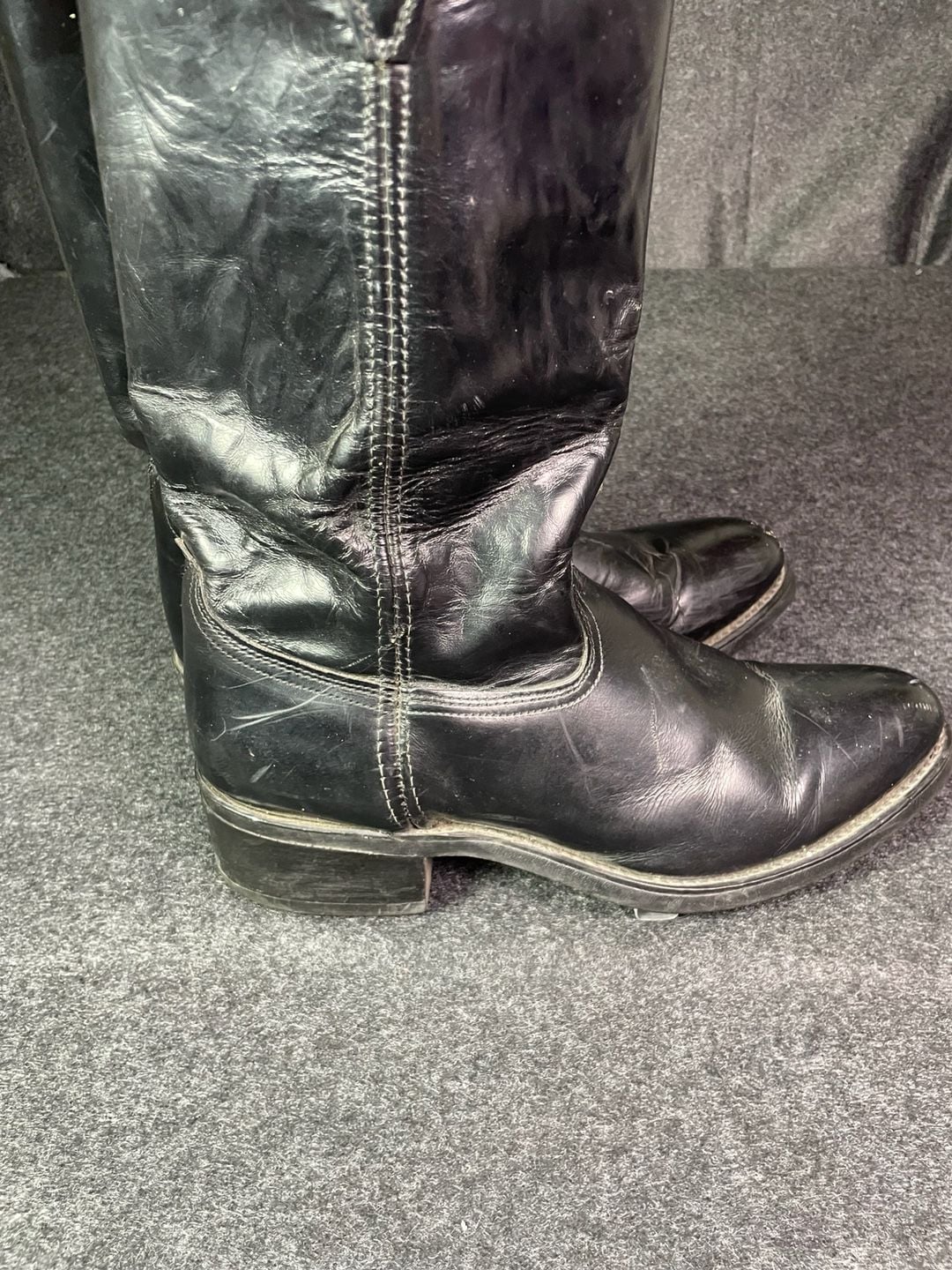 Acme Black Leather Roper Boots Size 10.5D Western Cowboy Motorcycle 7