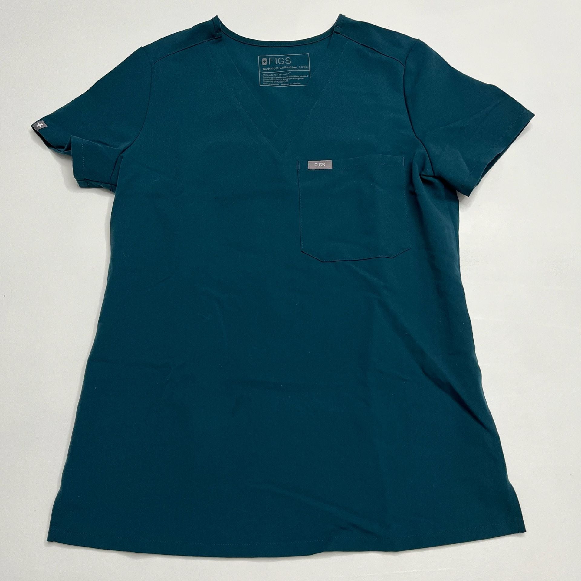 Figs Scrub Set Technical Collection Size XXS Dark Teal Top And Pants 1