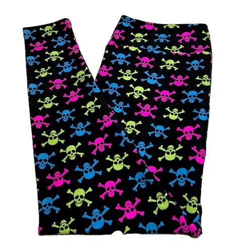 LuLaRoe Neon Skull Leggings OS Halloween #62 3