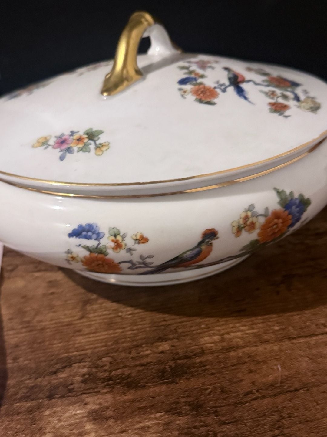 AICH Czechoslovakia Bird Of Paradise Tureen Bowl 4