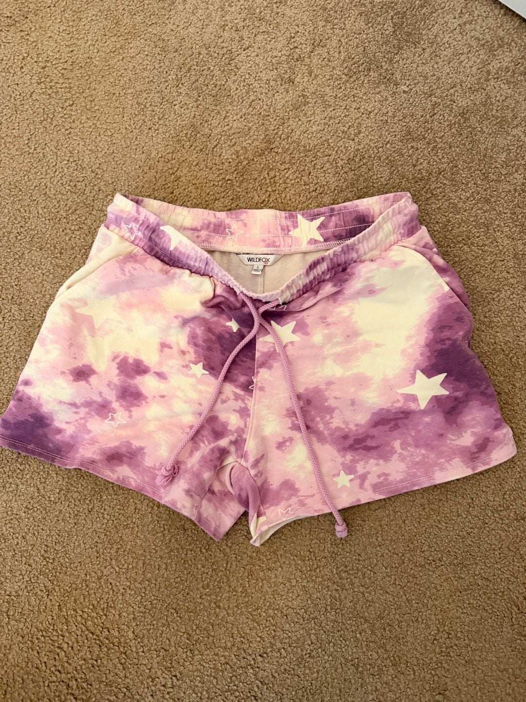 Wildfox Sweatshirt And Shorts Set Size S Purple Tie Dye Star 2