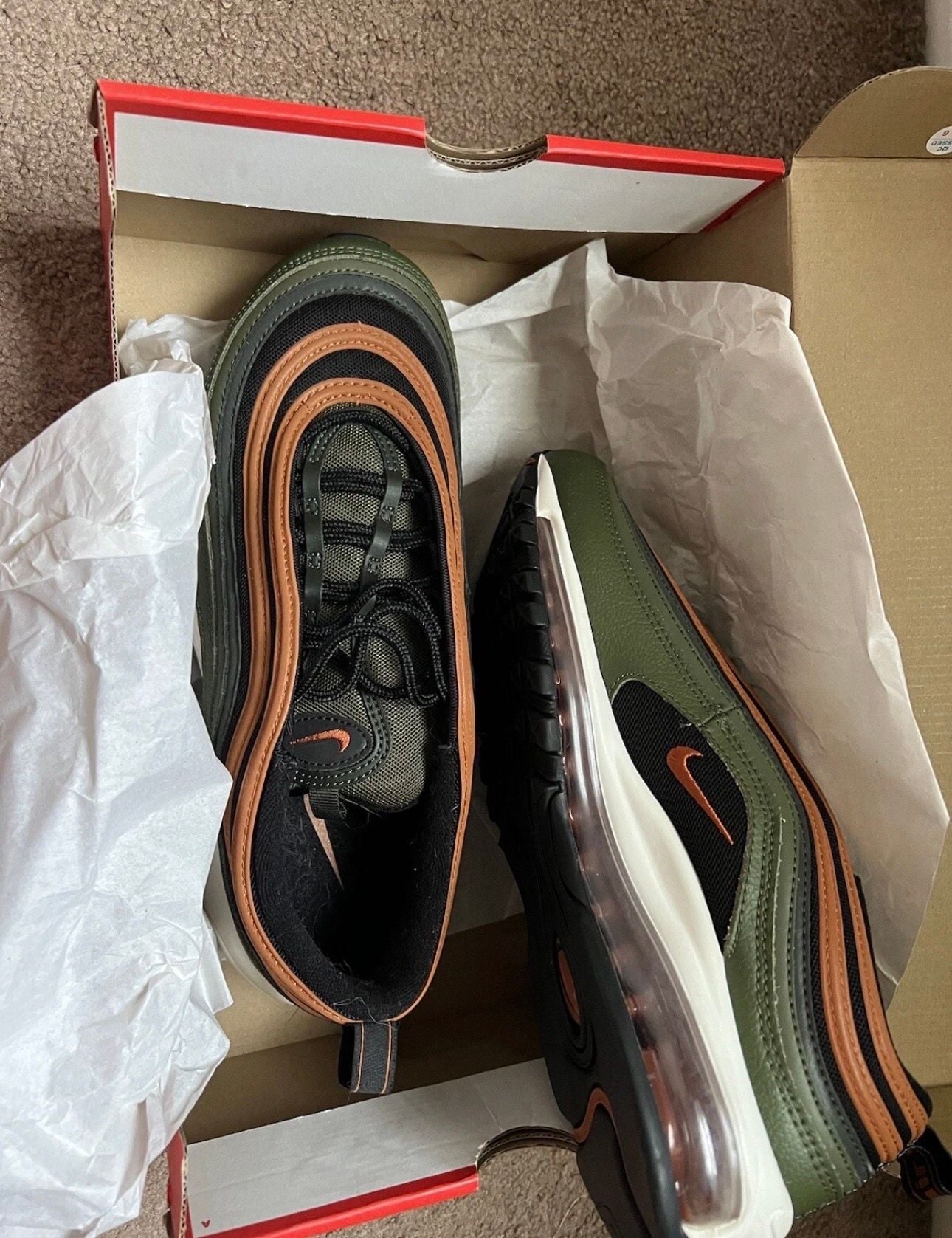 Nike Air Max 97 Size 11 Black Rough Green Dark Russet 6