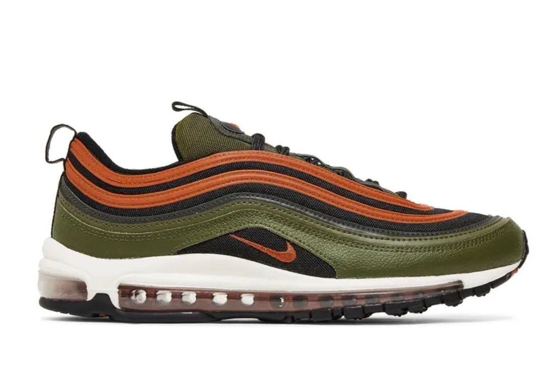 Nike Air Max 97 Size 11 Black Rough Green Dark Russet 7
