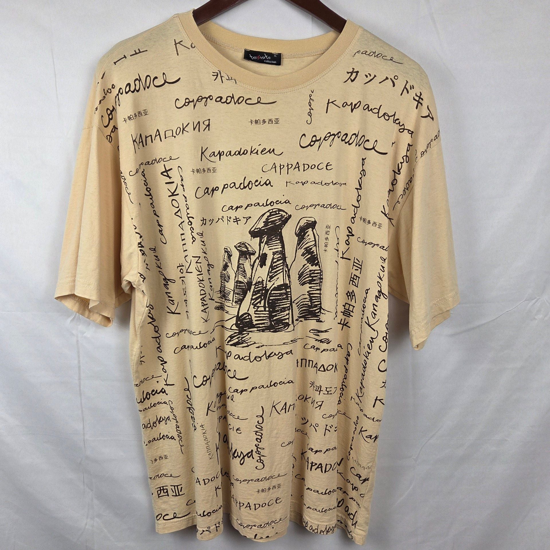 Texist Collection Graphic T-Shirt Size XL Yellow Cotton Cappadocia 2