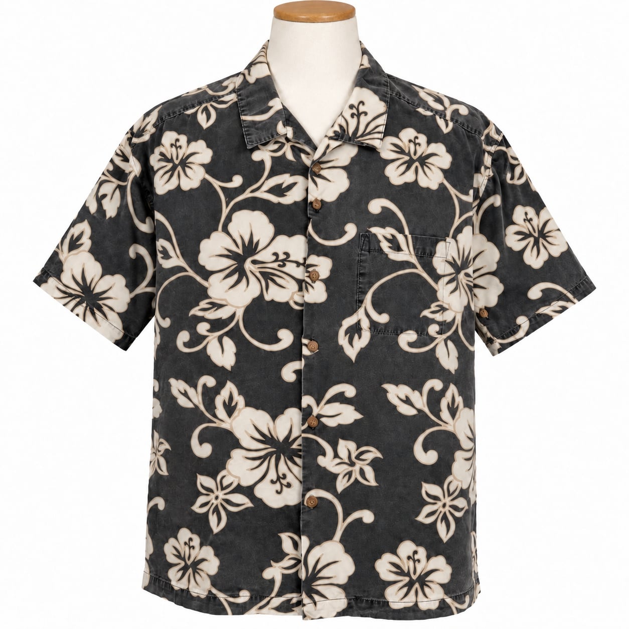 Vintage Toes on the Nose Men’s XL Hawaiian Shirt Black Hibiscus Aloha Surf 2