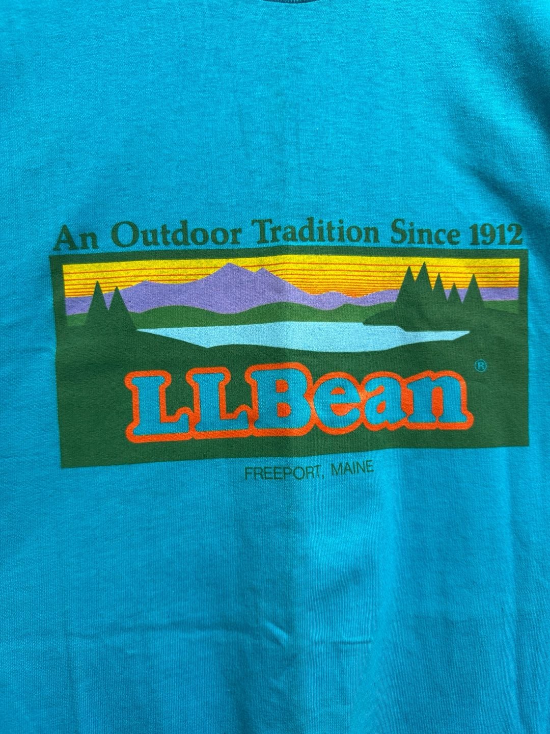 90’s L.L. Bean T-Shirt Size L Blue Outdoor Tradition Logo Vintage 9