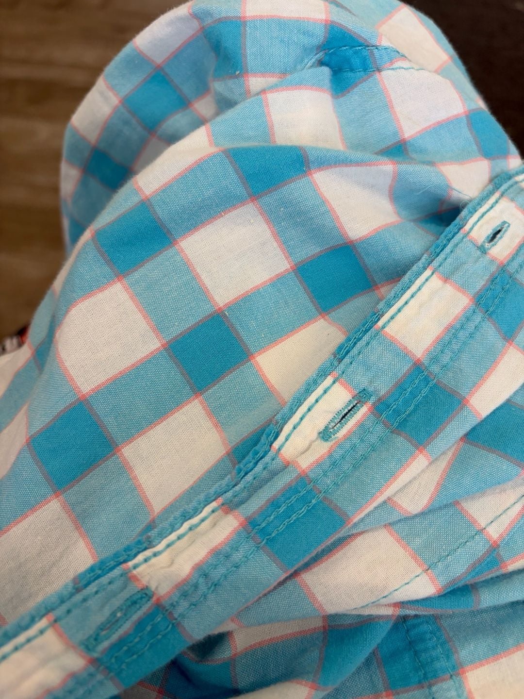 108-Hollister Plaid Long Sleeve Button Down Shirt Size XS Blue White 7