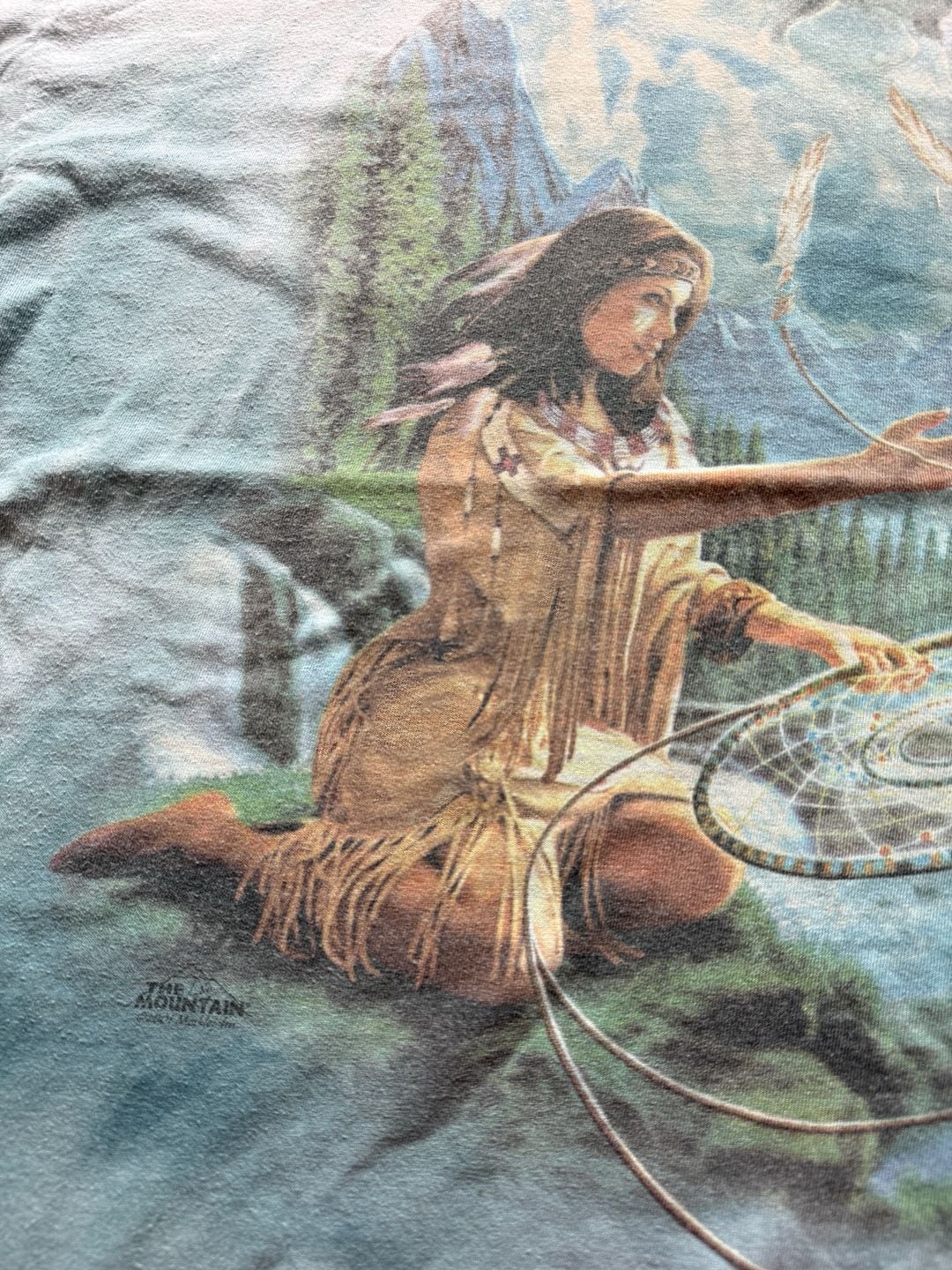 Gildan The Mountain Graphic T-Shirt Size 2XL Native American Wolf Art 6