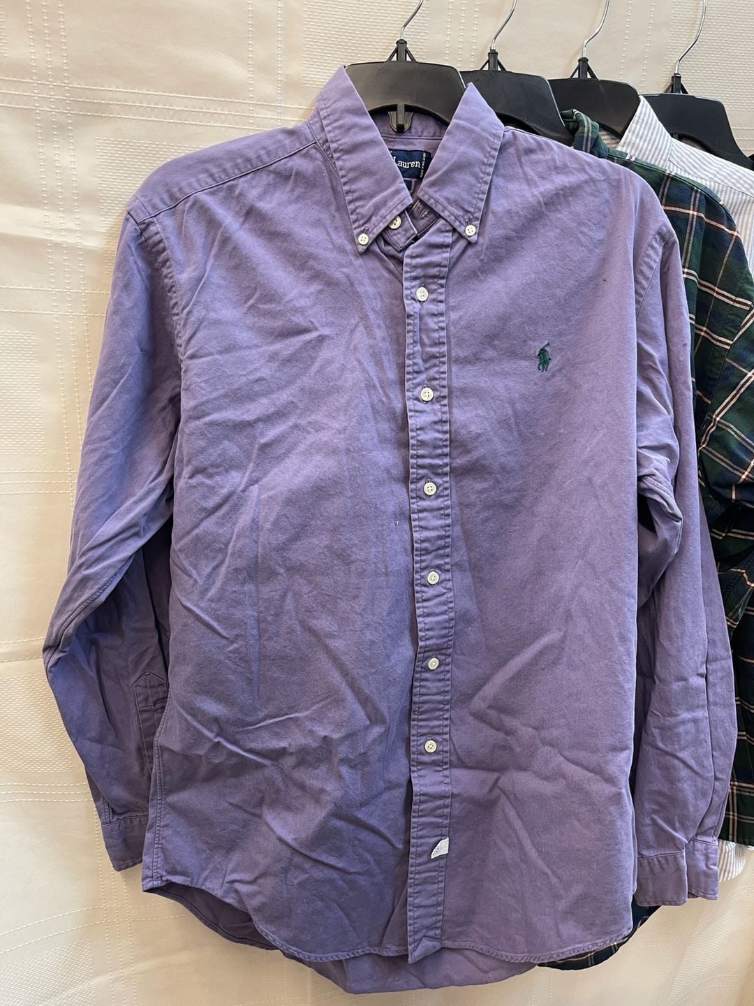 Vintage Ralph Lauren M Plaid Button Shirt Cotton Long Sleeve Grid Chore Jacket 10
