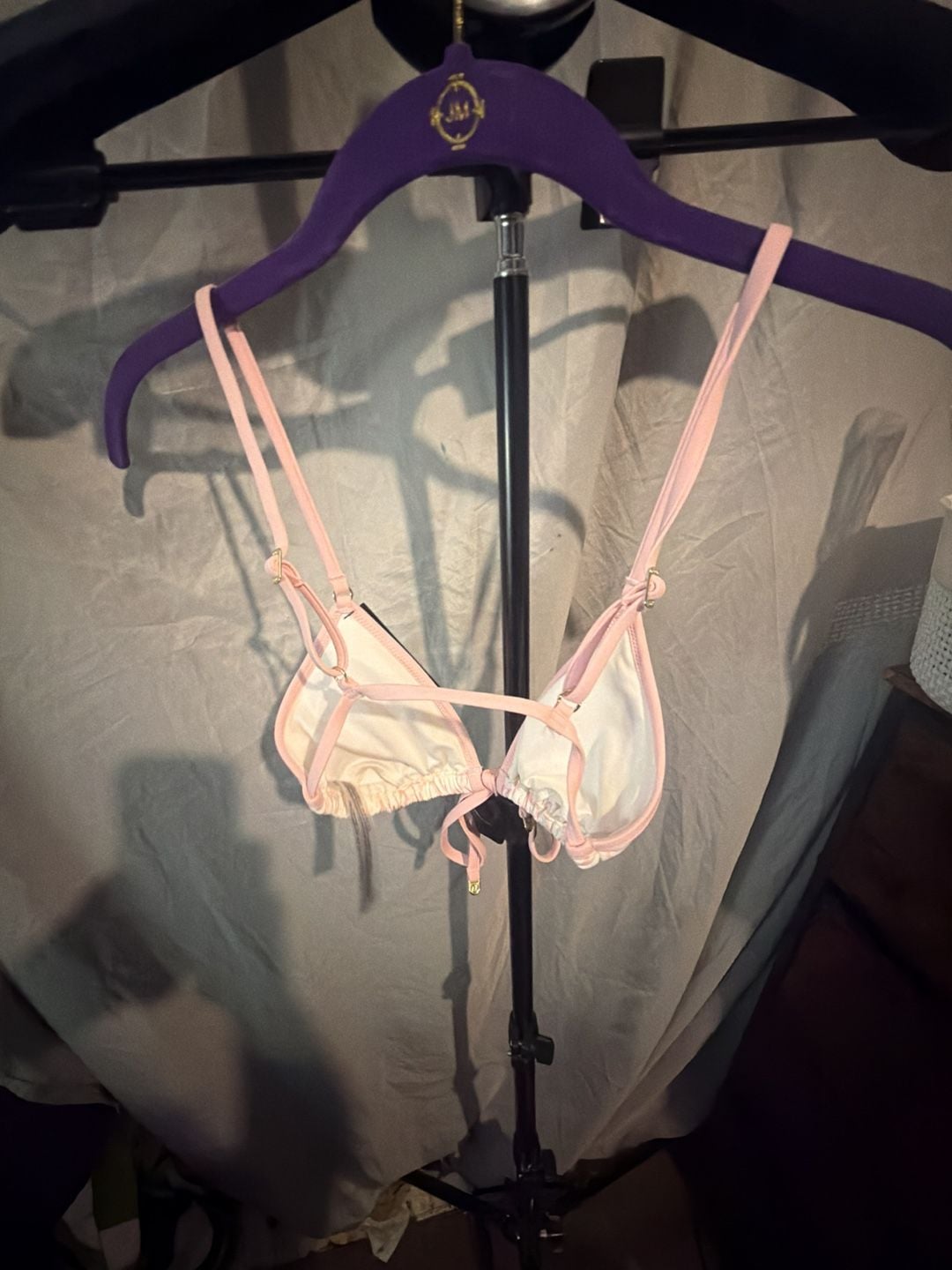 Victoria's Secret Logo Tie-Front Triangle Bikini Top XS/XP 4