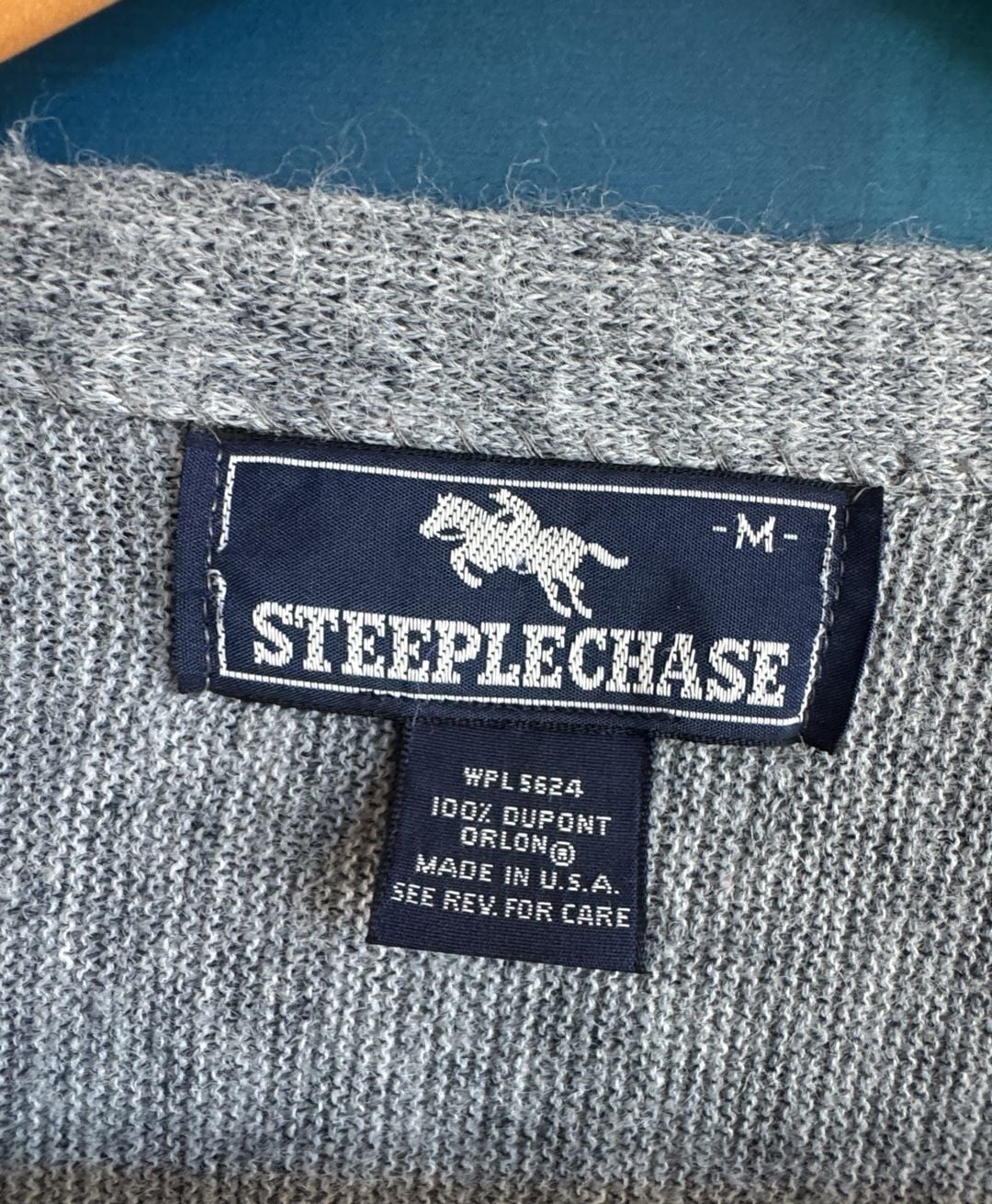 Steeplechase Knit Cardigan Size M Gray Vintage 80s USA Made 3