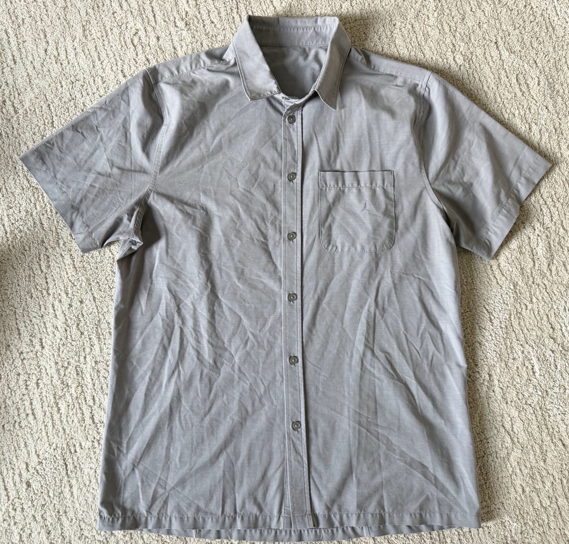 Vuori Short Sleeve Bridge Button-Up Shirt Size L Gray 2