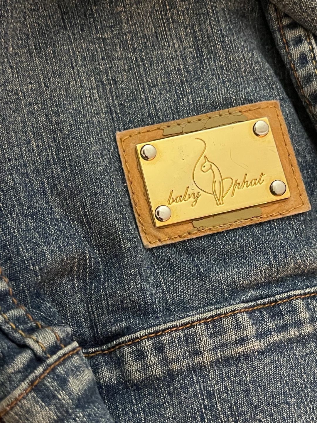 Baby Phat Denim Jacket Size M Blue Zip Up Crop 16