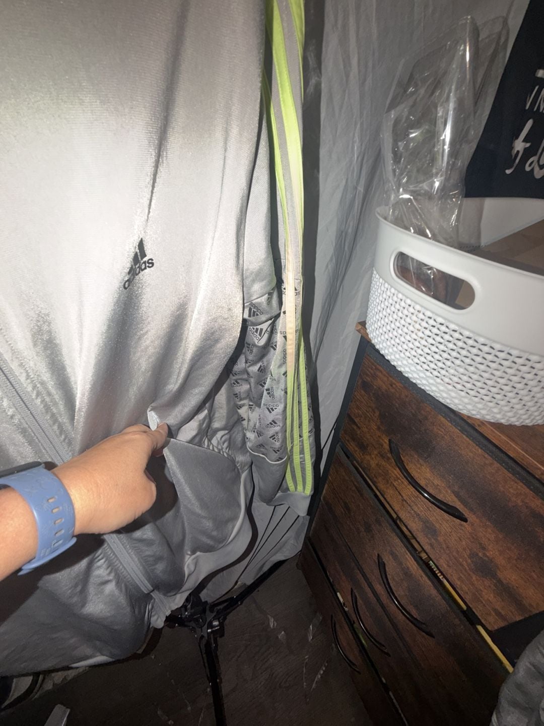 Adidas Track Jacket Size XL Silver Neon Green Full Zip 3