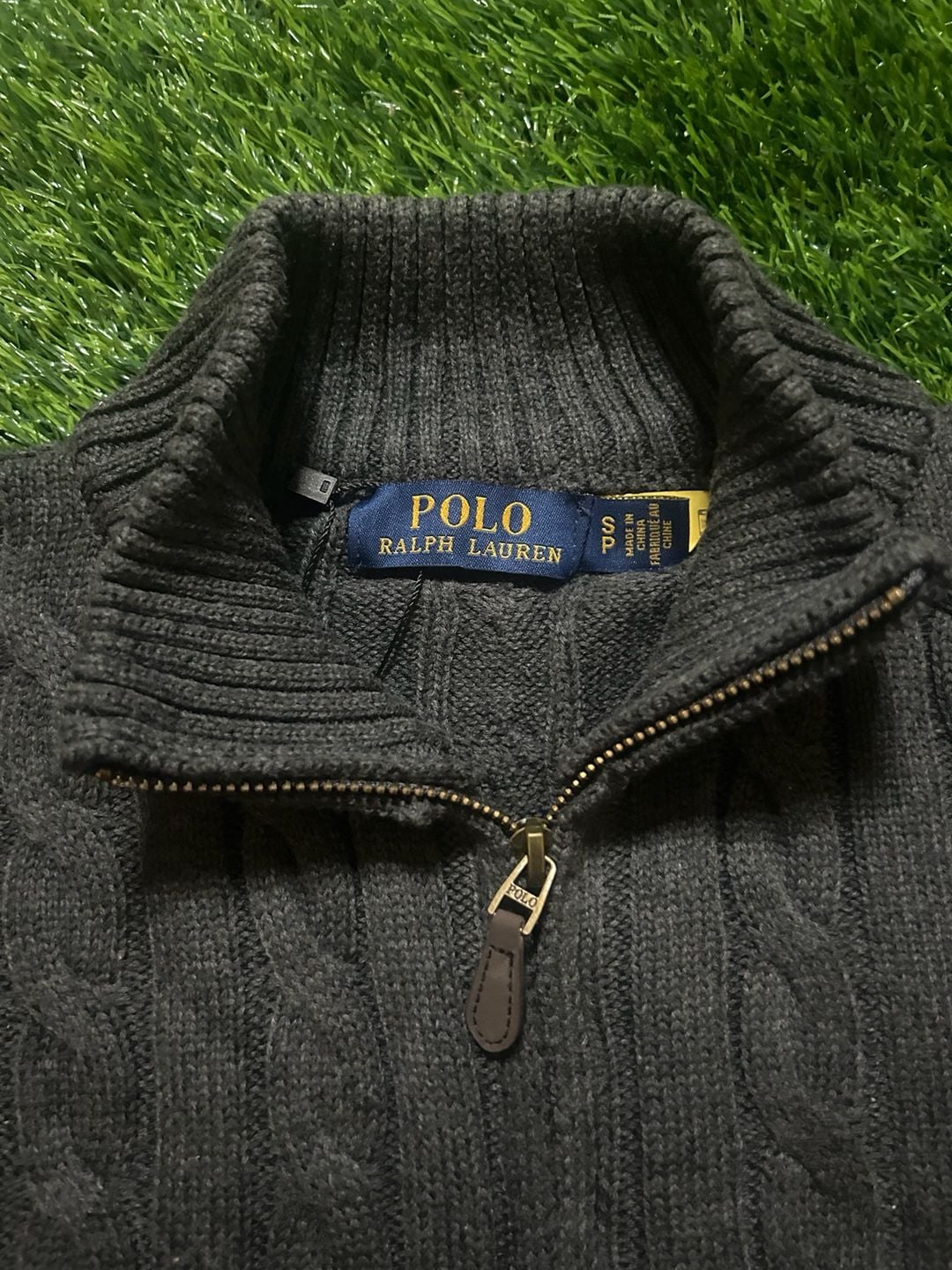Polo Ralph Lauren Cable Knit Quarter-Zip Sweater Size S 4