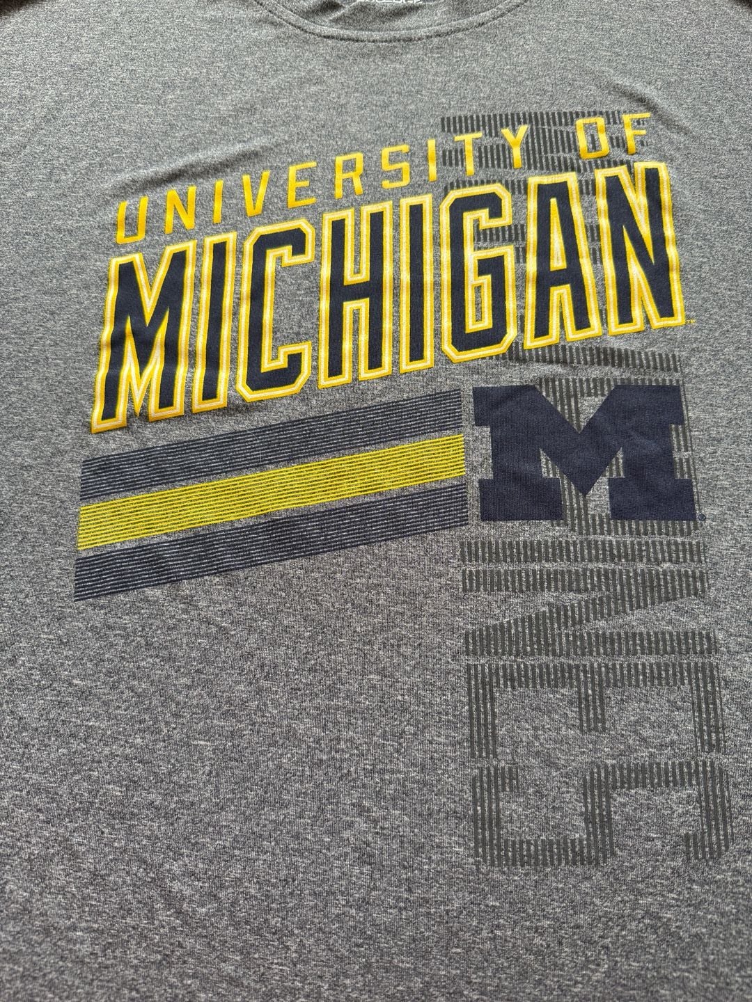Pro Edge University of Michigan T-Shirt Size 2XL Gray Poly Wolverines 5