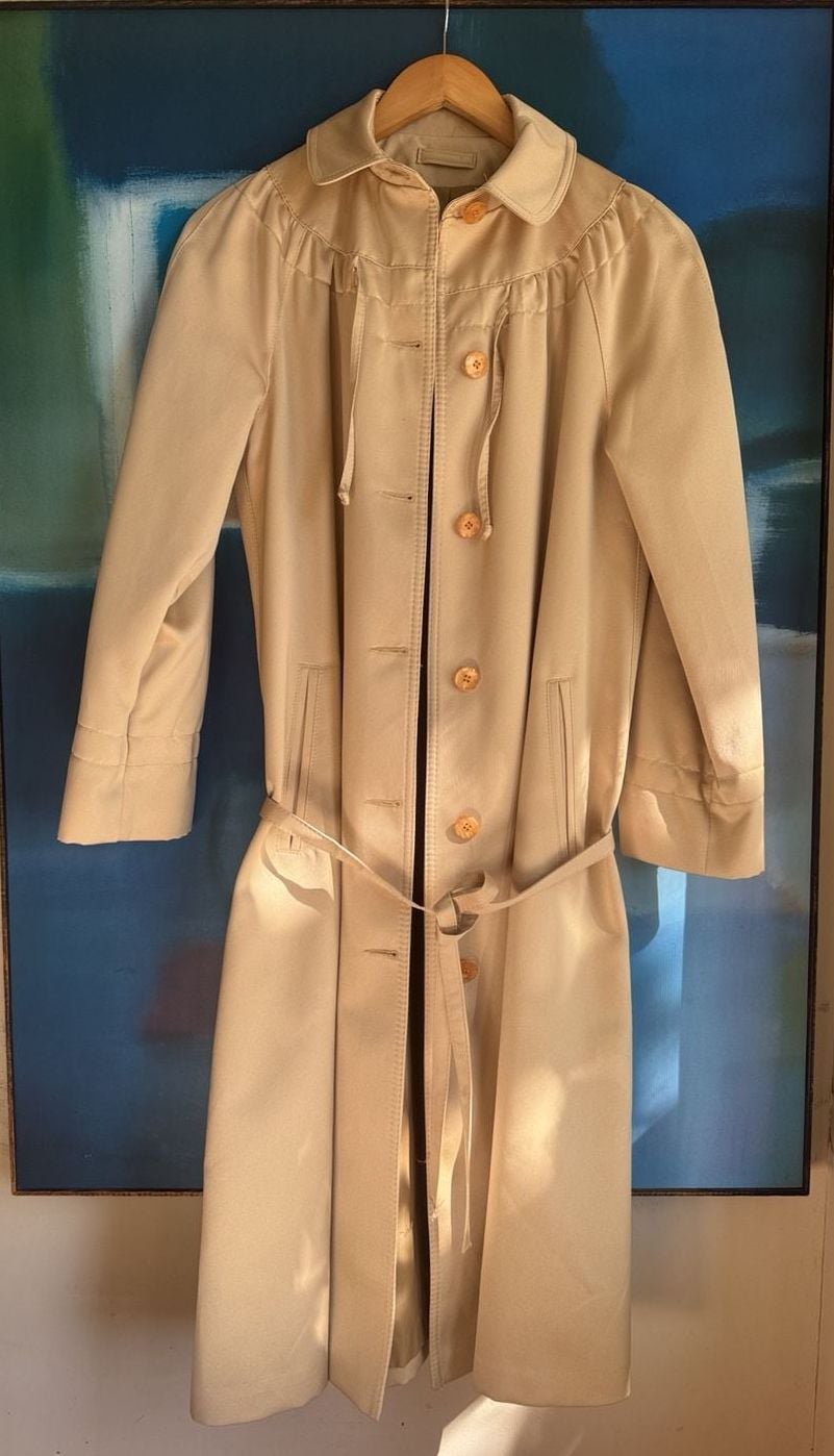 Vintage Forecaster Of Boston Trench Coat Size 7/8 Tan Belted 2