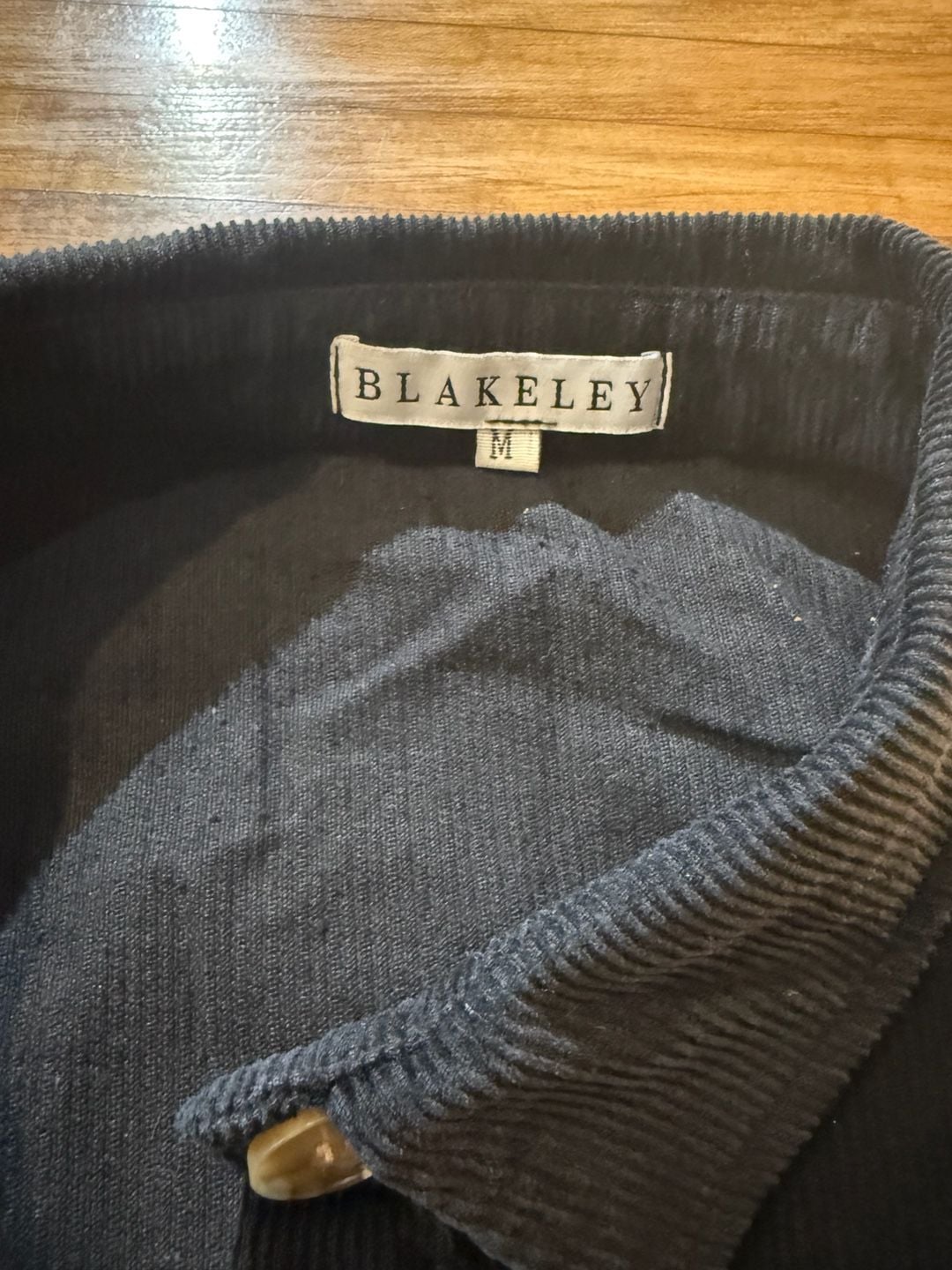 Blakeley Corduroy Peplum Shirt Size M Black (b1) 3